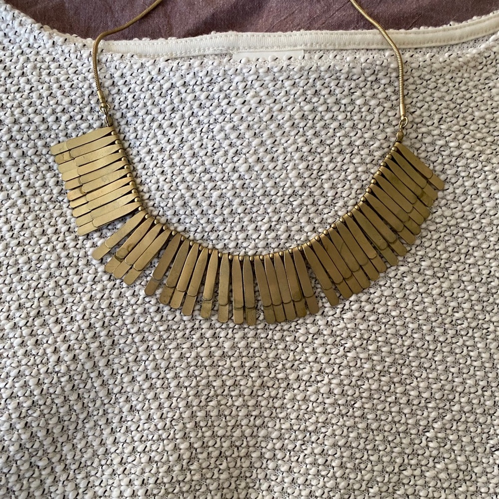 SOLD - Brushed gold layered collar necklace